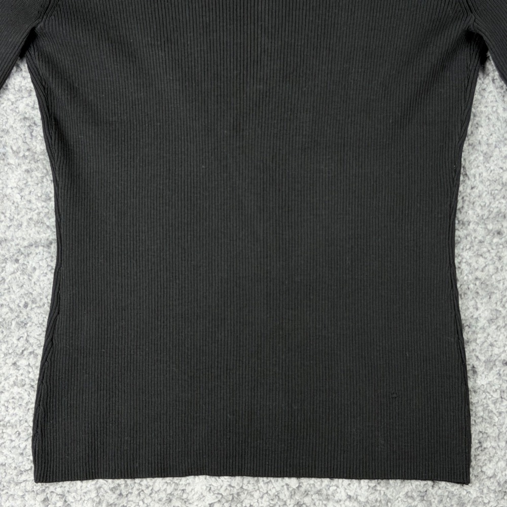 NEW August Silk Women's M Black Ribbed Cardigan Leopard Print Lace Up 2-in-1 Top - Picture 10 of 15